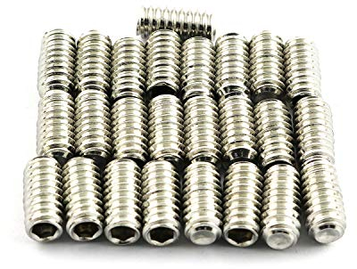 RuiLing 25PCS 1/4-20x1/2 Hexagon Hex Socket Set Screws 304 Stainless Steel Full Thread Cup Point Grub Screws