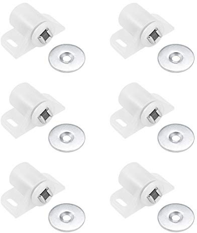 sourcing map Loquet Magnétique Aimant Porte Placard pour Ferme Porte Armoire meuble Blanc 6Pcs
