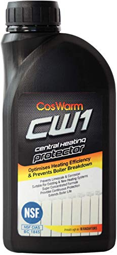 CosWarm CW1 Central Heating System Inhibitor & Protector - Treats Upto 18 Radiators - Rust, Limescale, Sludge & Corrosion Preventer & Protection Treatment Fluid for Boilers & Underfloor Heating