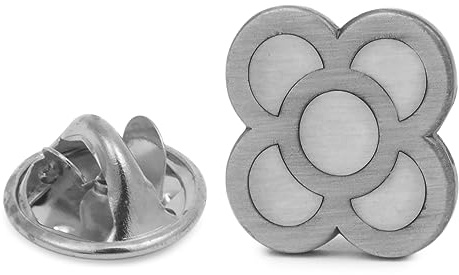 Gemelolandia | | Pin de Solapa Flor de Barcelona Plateada 15mm | Pines Originales Para Regalar | Para las Camisas, la Ropa o para tu Mochila | Detalles Divertidos