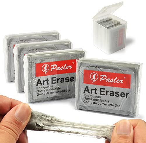 Pasler Knetbarer Radiergummi für Kunst, Skizzen, Zeichnen, Pastellfarben, Kunststoff, 4 Stück (4 Stück)