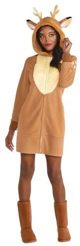 Amscan - Kostüm Rentier, Kleid, Weihnachten, Weihnachtsmann, Weihnachtskostüm, Braun