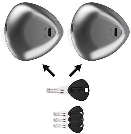 DAKEN Blackstone Combo Doppel - Set von 2 Hochsicheren Diebstahlsicheren Schlössern für Nutzfahrzeuge, Automatische Verriegelung, Edelstah