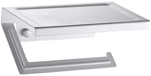 WHLMYH Toilettenpapierhalter Rollenhalter, An Der Wand Befestigten Toilettenpapierhalter Raum-Alumitissue Papierhalter Toilettenpapierspender Mit Telefon-Speicher-Regal/Silver