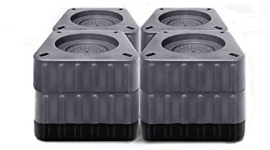 Anti-Vibrationsmatte Waschmaschine Antiruschmatte Fußpolster Waschmaschinen-Untergestell Sockel Vibrationsdämpfer Schwingungsdämpfer für Trockner Kühlschrank, Sofa, 4er Set (6cm)