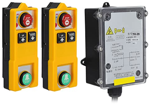 Grúa de Control Remoto Industrial Controlador Remoto Inalámbrico Polipasto Impermeable para Grúas Puente(24 V CC)
