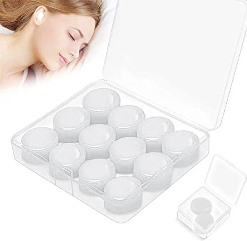 7 Paia Tappi Orecchie Silicone per Dormire, Antirumore Morbidi Modellabili Riutilizzabili - Protezione Dell'Udito, Insonorizzanti per Piscina, Nuoto, Lavoro (Bianco)