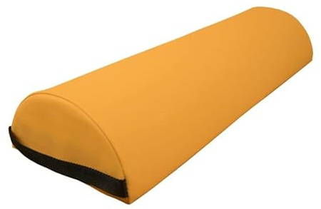 Zen Knierolle Lagerungsrolle 60x23x11cm Halbrolle für Massageliegen & Physiotherapie halbrunde Nackenrolle & Beinrolle - Kniekissen Massage Zubehör für Knie, Beine, Füße & Rücken zur Lagerung (Gelb)