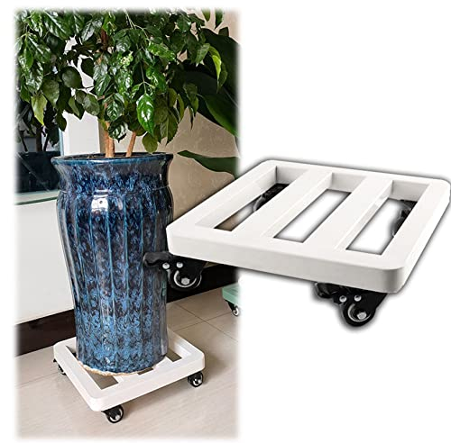 ZYFA Pflanzenroller Blumenroller mit 4 Rollen,witterungsbestaendig Transportroller Rollbrett Pflanzen Blumentopf Rolluntersetzer Kübelroller Untersetzer für Außenbereich,Innenbereich,Tragkraft 150 kg