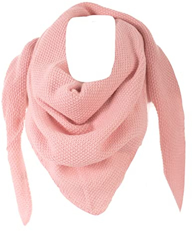 FASHION YOU WANT Damen XXL Strick Dreieck Schal mit Reiskorn Strickmuster in Unifarben, Schal, Leichtes Tuch