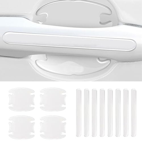 12 Pcs Car Door Handle Protection Kit - Universal Clear Paint Guard Films, Anti-Scratch Vinyl Stickers for Auto Exterior (Pre-Cut for Easy Installation)
