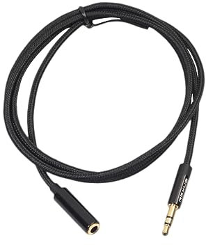 jojofuny 3.5Mm Klinken Verlängerungskabel 1M Stereo Audio Kabel Männlich Zu Weiblich Aux Verlängerung Für Kopfhörer Pc Smartphone Schwarz