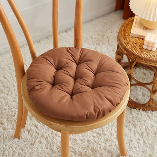 XILENY 4er Set Stuhlkissen mit Bändern Gr—Bequeme Sitzkissen für Gartenstuhl, Küche oder Esszimmer, Indoor u. Outdoor, 40 x 40cm, Geeignet für die Dekoration im Freien(runden)