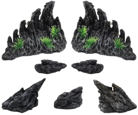 NUZAMAS Aquarium Ornaments Aquarium Decoration Model Kits Small Ornaments Background Resin Imitation Stone Canyon Decorative