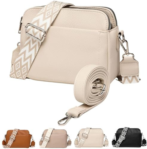 Makukke Crossbody Bag Damen, Umhängetasche Handytasche zum Umhängen Kleine Handtasche Damen Moderne Schultertasche PU Leder Tasche mit Kartenschlitz 2 Schultergurt Verstellbar Abnehmbar Schultergurt