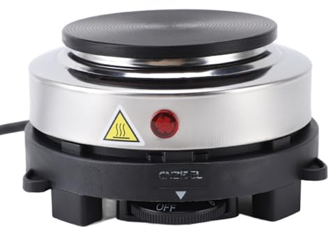 Plaque Chauffante pour Théière électrique, Contrôle de la Température à 6 Niveaux, Mini Chauffe-pot Moka Portable, Brûleur en Acier Inoxydable, Chauffe-pot Moka électrique