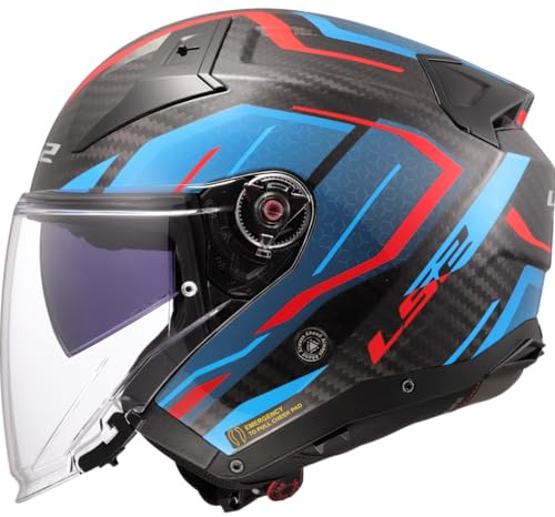 LS2, Jet-Motorradhelm INFINITY II CARBON URUS Blue Red, S