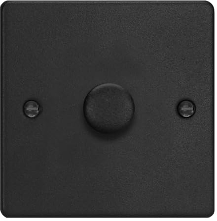 Varilight 1-Gang 2-Way V-Pro Push On/Off Rotary LED Dimmer 1 x 0-120W Matt Black