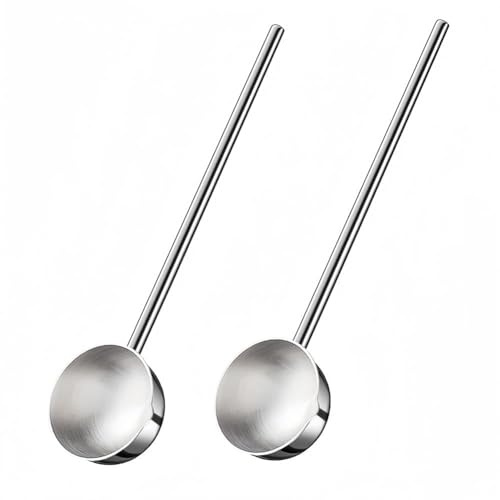 Muuoeou Lot de 2 petites louches à soupe en acier inoxydable avec bec verseur 57 ml - Longue louche à sauce pour la cuisine - Durable