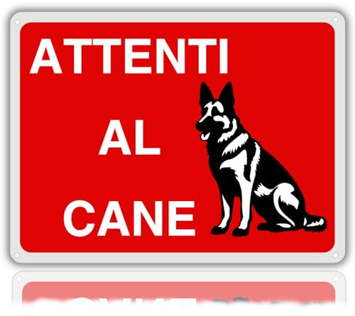 LEIASA : Warnschild für Hunde - 21 x 21 cm - reflektierendes Aluminium - Dicke 0,8 mm - Warnung für Hunde - Warnschild zur Hundepflege (Hinweisschild Hund 2)