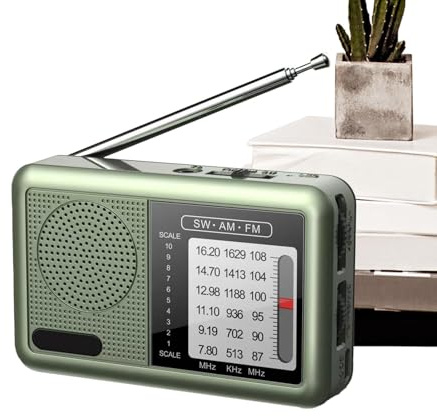 usefulbeauty Pequeña Radio De Onda Corta,Radio Portátil Recargable - Radio meteorológica Recargable portátil FM Radio de Onda Corta | Radio del Transistor del Conector del Auricular del Equipo de