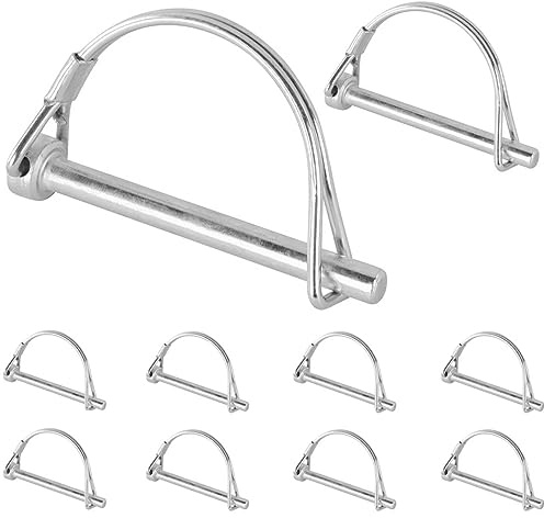 Set 10x Rohrklappsplint | Form rund | mit Rastverschluss | Maße 10,0 x 70 mm | weiß verzinkt | Rohrklappstecker | Splint | Federstecker | Klappsplint | Sicherungselement | Maschinenbau