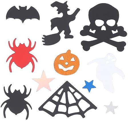 PRETYZOOM Halloween Set Spinne Konfetti Geist Skelett Stern Kürbisse Gemischte Dekorationen