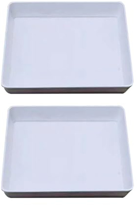 FSSTUD Lot de 2 soucoupes carrées en plastique de 22,5 cm pour pot de fleurs - Plateau de réception pour pot de fleurs - Assiettes de drainage pour pot de fleurs - Plateau de culture pour semis