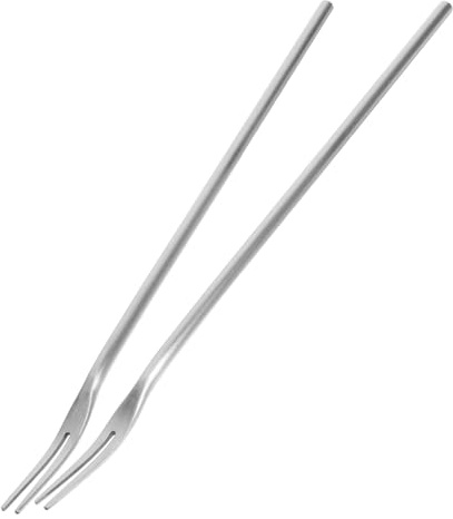 Hemobllo 2 Pièces Fourchettes à Fruits Acier Inoxydable à Long Manche Fourchettes à Dessert à Deux Dents Pratiques Pour Maison Banquet