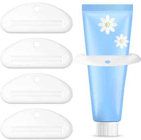 5PCS Toothpaste Squeezer Plastic Toothpaste Tube Clip Dispenser White Toothpaste Roller for Bathroom Cream Cosmetics Paint