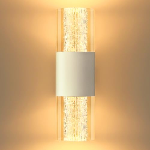 YindaLux LED Wandlampe Dimmbar 4W 400LM, Touch-Bedienung Modern LED Wandleuchte Innen 2700K 3000K 4000K, Nachtlicht Dimmbare für Schlafzimmer Korridor Wohnzimmer Treppe(Weiß)