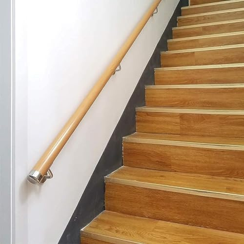Home Accessories， 1ft-10ft Stair Railing Handrail Complete Set, Non-Slip Stair Railing Wooden Railing Suitable for Indoor and Outdoor Elderly and Children's Attic Safety Handrail (Size : 6ft/180cm)