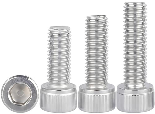 BAVALIN 10 Piezas Tornillos de Cilíndrica Con Hexagonal - Tornillo de Cabeza Allen M6 x 12mm Rosca Completa Tornillos de Máquina Acero Inoxidable Plata para Industrial Muebles Impresión 3D Reparación