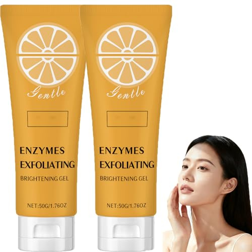 Gel exfoliante de enzimas de naranja, gel exfoliante para la cara, exfoliante de la piel para el cuerpo, exfoliante facial, adecuado para hombres y mujeres. (2 unidades)
