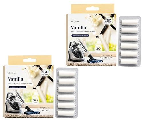 40PK Vanilla Vacuum Freshener Sticks Universal Vacuum Cleaner Air Fresheners for Bagged & Bagless Vacuums Long Lasting Fragrance Deodoriser Dust Bag Carpet Scent