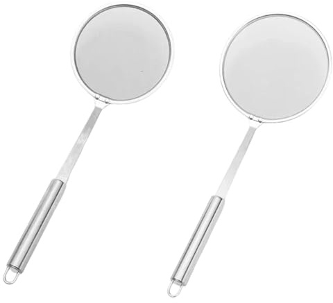 Grease Skimmer Spoon - Mesh Strainer for Cooking | Stainless Steel with Long Handle, Oil Separator Accessory, Hot Pot Frying Tool, Dining Room, Restaurant Stewing Helper