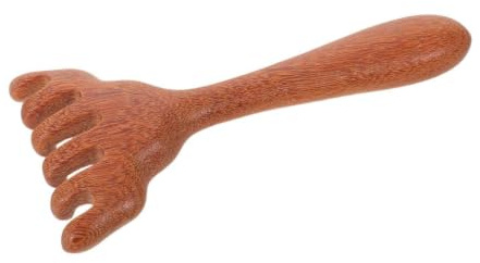 HEALSOPTHY Sandalträ Huvudmassagekam med Tand Handhållen Scalp Massager för Stresslindring och Avslappning Träverktyg för Hår Huvudvård Bärbar och Ergonomisk