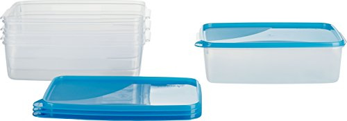 MiraHome Gefrierdosen 4x3L rechteckig blau – Vorratsdosen mit Deckel luftdicht – Transparente Frischhaltedosen mit Deckel – Aufbewahrungsbox Küche für Mealprep & Organisation – Austrian Quality