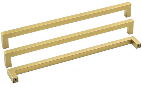 5 Stück goldenwarm Möbelgriffe Gold Schubladengriffe Gold Küchen Griffe Messing Möbelgriffe Edelstahl Griffe Gold Küchengriffe 320mm Lochabstand Küchengriffe Gold