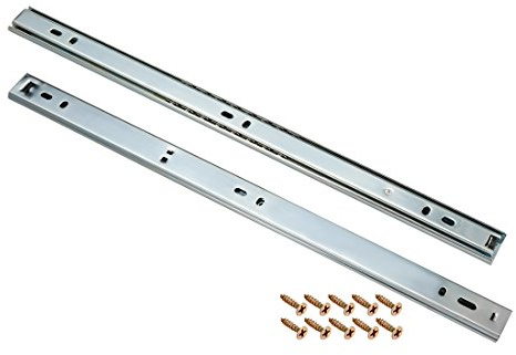 Sourcingmap 15Inch Drawer Slides, Full Extension Ball Bearing Two Way Slide Track Rail 27mm Wide 44lb Capacity 1 Pair