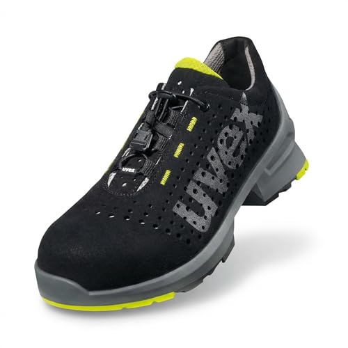 Uvex 1 Work Shoe - Safety Trainer S1 SRC ESD - Non-Slip Outsole - Toe Cap - Lightweight - Lime-Black