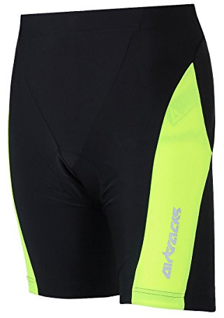Airtracks Herren Fahrradhose Kurz Pro T - Radhose - Radleshose - 3D Coolmax gepolstert - Atmungsaktiv - UV Schutz - Schnelltrocknend - Reflektoren