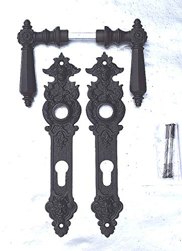Graf von Gerlitzen Eisen Tür Griff Griffe PZ 72 Türgriffe Türbeschlag Landhaus Türdrücker Türbeschläge Türklinken Gründerzeit Langschild V27