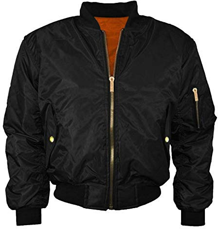 LE11 Men’s Army Pilot Biker Bomber Jacket – Military Security Doorman Flight Outdoor Casual Warm Thickened Winter Vintage Cargo Pockets Long Sleeve Zip-Up Pocket Harrington Coat (Black, XL)