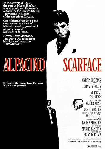 Scarface Classic Vintage 80's Movie Poster Art Glossy Poster (A3 297 × 420 mm)