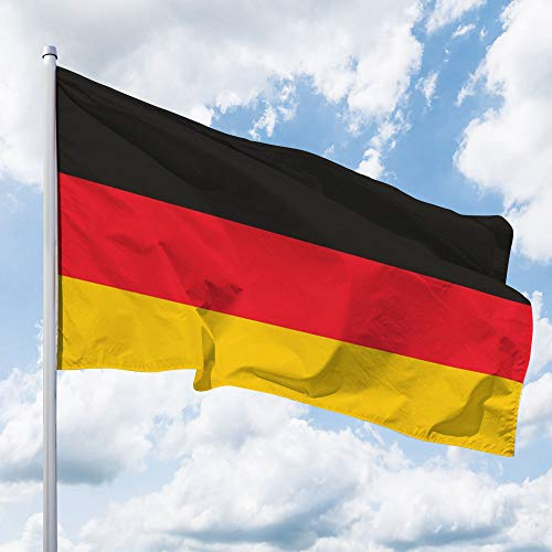 Deutschland Flagge 100 x 150 cm - für Fahnenmast, Deutschlandfahne aus reißfestem Fahnen-Polyester-Stoff, wetterfest und UV-beständig