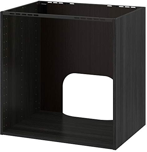 METOD base cabinet for built-in oven/sink 80x80 cm wood effect black