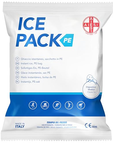 AIESI® Einweg-Instant-Eisbeutel aus POLYETHYLEN 14x18 cm ICE PACK PE (25 Stück), Made in Italy