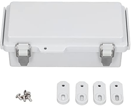 Zhiyavex Junction Box,ABS Plastic Dustproof Waterproof IP67 Universal Electrical Boxe,Electrical Connection Case for Outdoor,DIY Electrical Project Enclosure,with Stainless Steel Latches,100x200x70mm