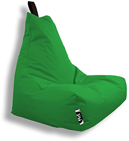 PatchHome XXL Lounge-Sessel – Ergonomischer Sitzsack für Gamer, Wohnzimmer & Outdoor – Mit Styropor-Füllung, Waschbarem Bezug & Reißverschluss zur Wiederbefüllung (Green)